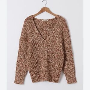 Misha and Puff Vneck Adult Marle Yarn Sweater 100% Merino Wool